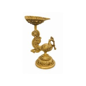 KALARAMBH Brass Peacock Divi 5.3 Inch, 1 Pcs