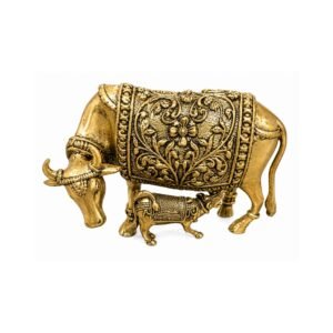 KALARAMBH Brass Cow & Calf 3 Inch, 1 Pcs