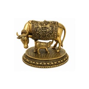 KALARAMBH Brass Cow & Calf 3 Inch, 1 Pcs