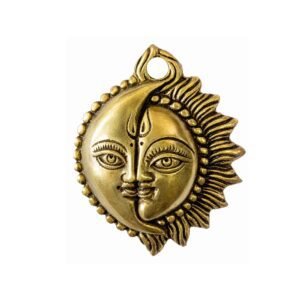 KALARAMBH Brass Sun Moon Half Face 4.1 Inch, 1 Pcs