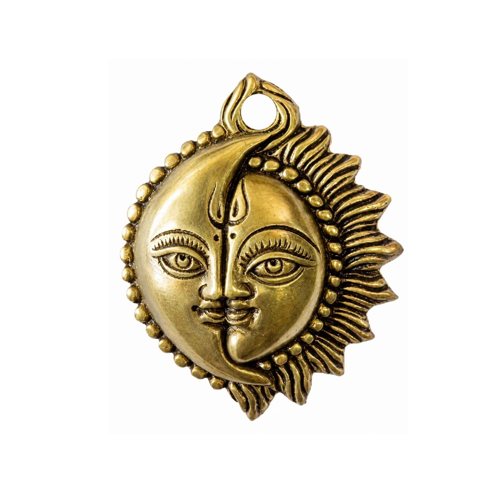 KALARAMBH Brass Sun Moon Half Face 4.1 Inch, 1 Pcs KALARAMBH Brass Sun Moon Half Face 4.1 Inch, 1 Pcs