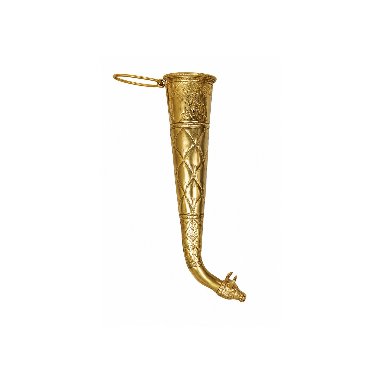 KALARAMBH Brass Gaumukhi Shringi Pot 11.5 Inch, 1 Pcs KALARAMBH Brass Gaumukhi Shringi Pot 11.5 Inch, 1 Pcs