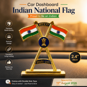 Car Dashboard Indian National Flag 2.4″ Inch