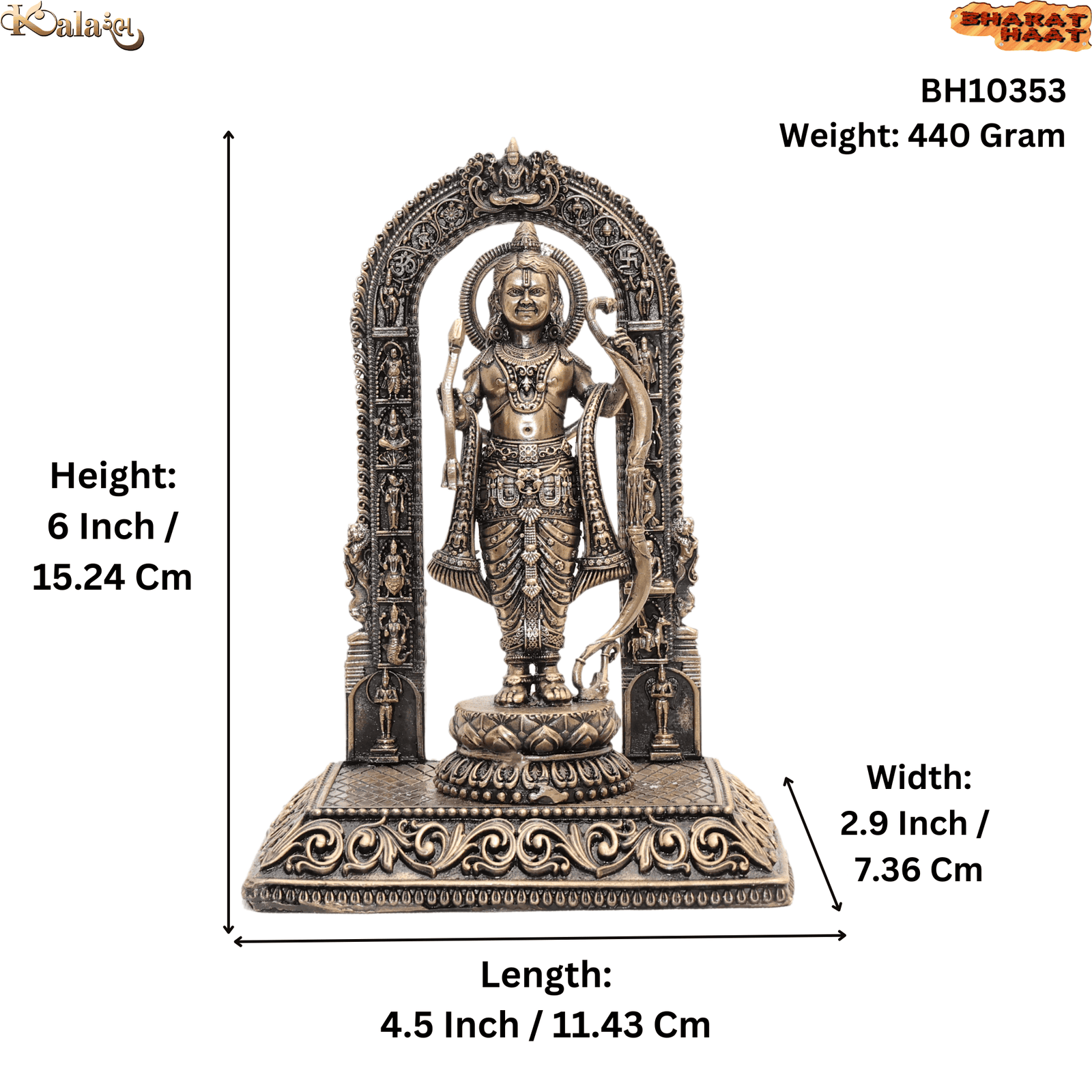 KALARAMBH Brass Ram 6 Inch, 1 Pcs KALARAMBH Brass Ram 6 Inch, 1 Pcs