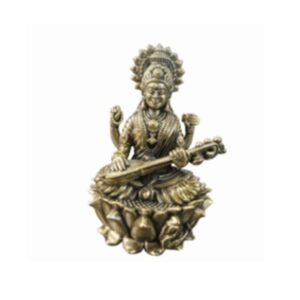 KALARAMBH Brass Saraswati 2 Inch, 1 Pcs