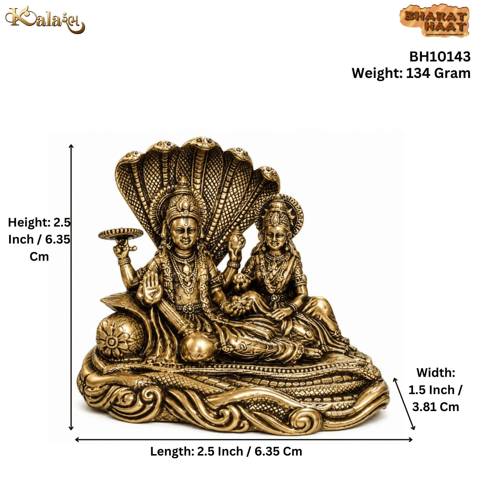 KALARAMBH Brass V & L 2.5 Inch, 1 Pcs KALARAMBH Brass V & L 2.5 Inch, 1 Pcs