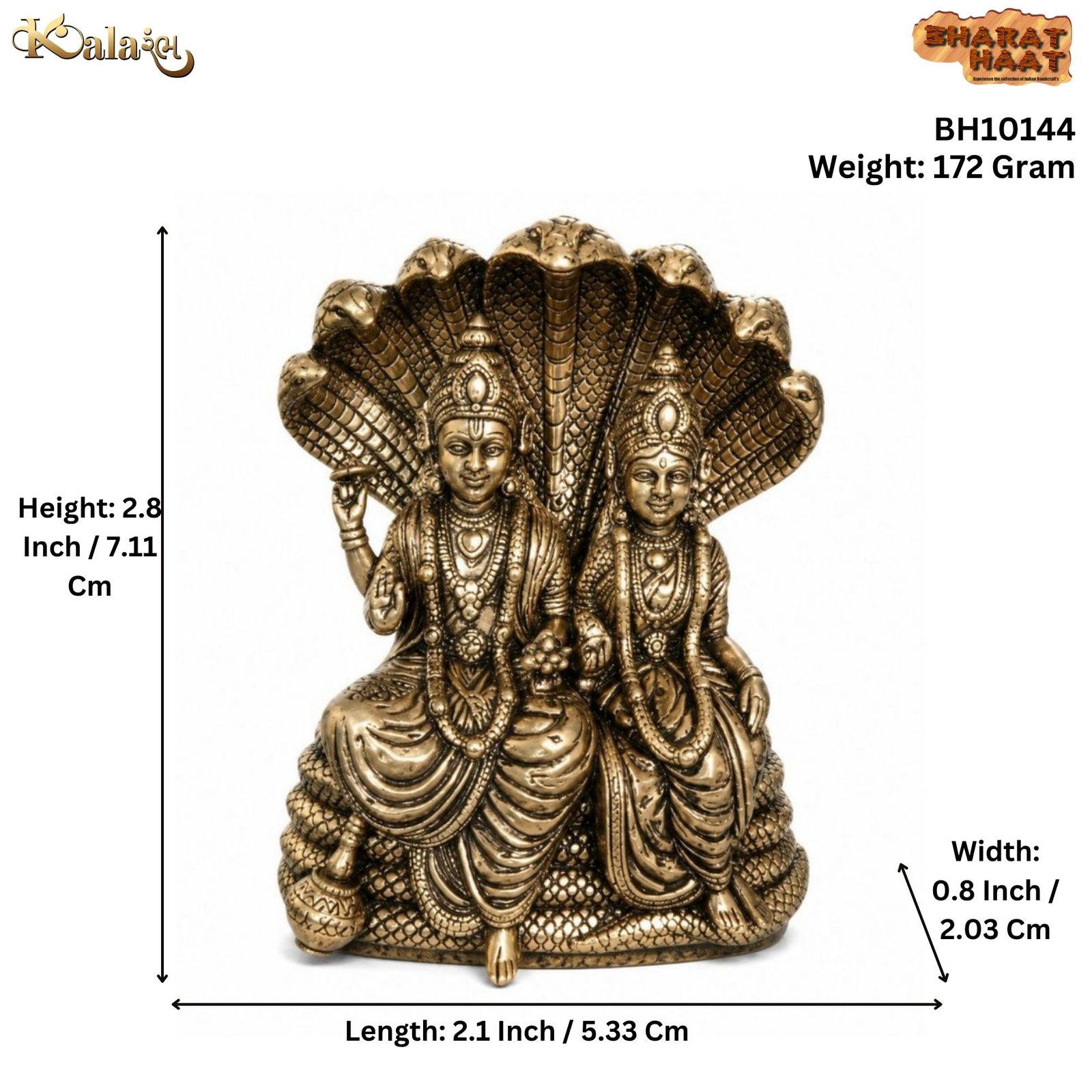 KALARAMBH Brass V & L 2.8 Inch, 1 Pcs KALARAMBH Brass V & L 2.8 Inch, 1 Pcs