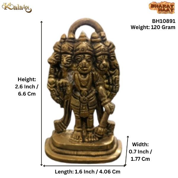 Brass Hanuman 2.6 Inch BH10891 Brass Hanuman 2.6 Inch BH10891