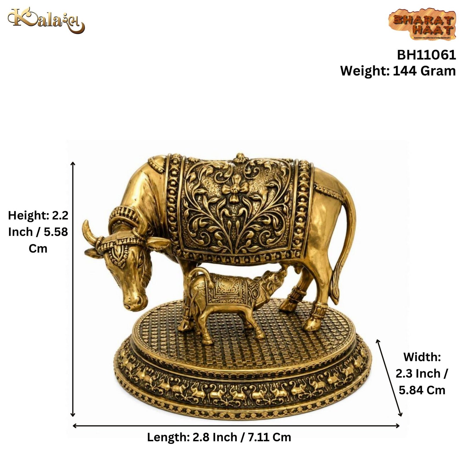 Brass Cow & Calf 2.2 Inch BH11061 Brass Cow & Calf 2.2 Inch BH11061