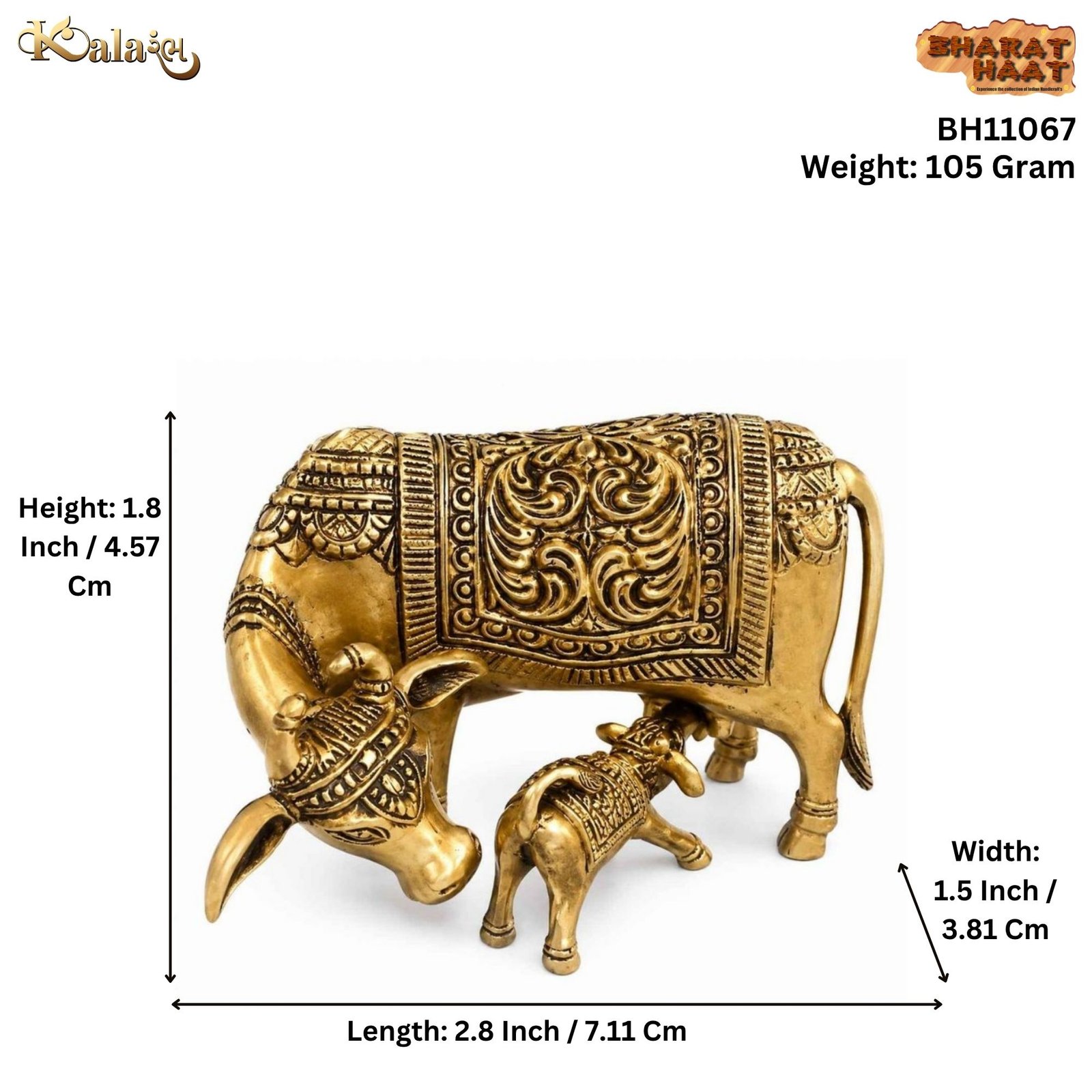 Brass Cow & Calf 1.8 Inch BH11067 Brass Cow & Calf 1.8 Inch BH11067