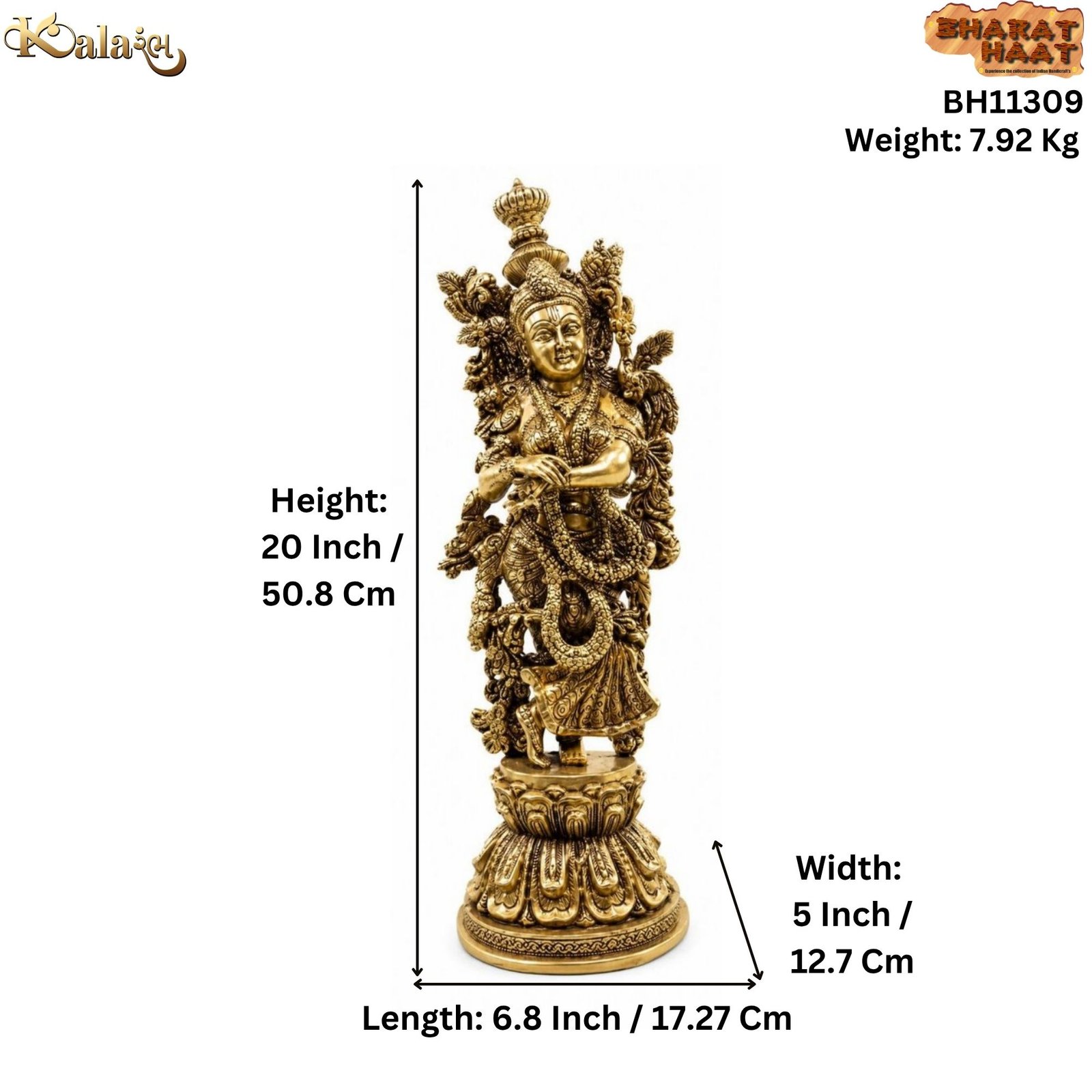 Brass Radha 20 Inch BH11309 Brass Radha 20 Inch BH11309