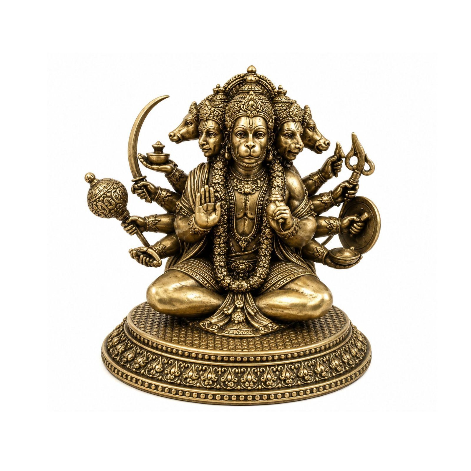 Brass Panchmukhi Hanuman 3 Inch BH11386 Brass Panchmukhi Hanuman 3 Inch BH11386