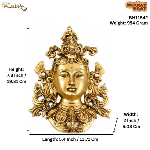 Brass Tara Devi Wall Hanging 7.8 Inch BH11542 Brass Tara Devi Wall Hanging 7.8 Inch BH11542