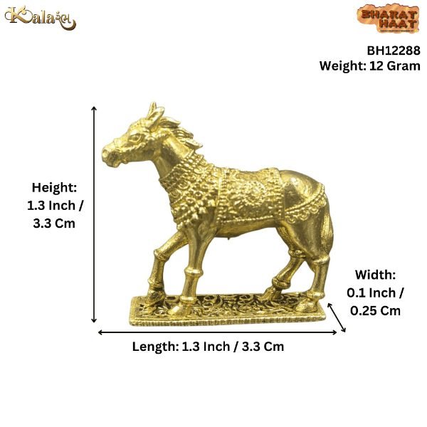 KALARAMBH Brass Horse 1.3 Inch, 1 Pcs KALARAMBH Brass Horse 1.3 Inch, 1 Pcs