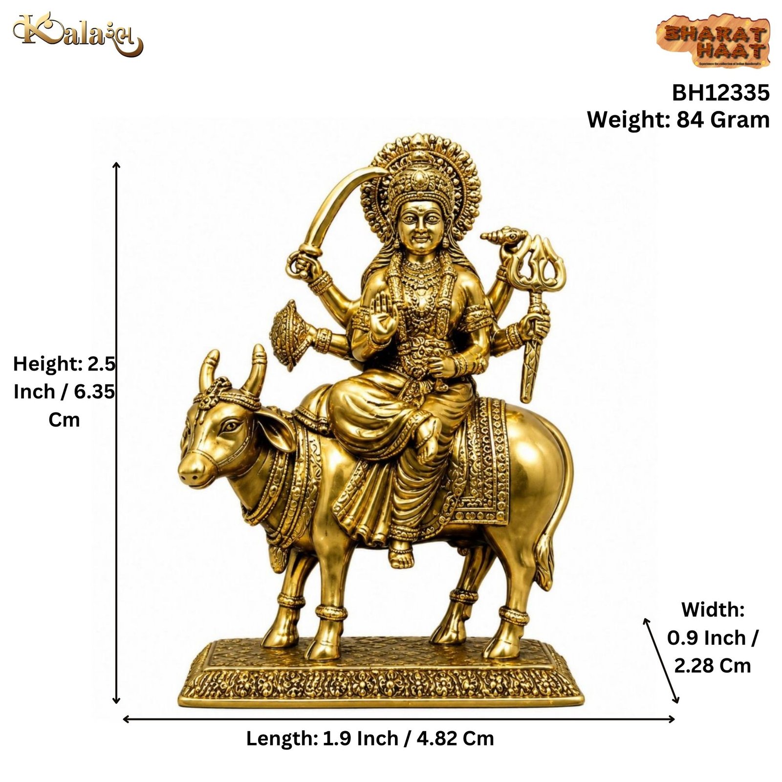 Brass Umiya Maa 2.5 Inch BH12335 Brass Umiya Maa 2.5 Inch BH12335