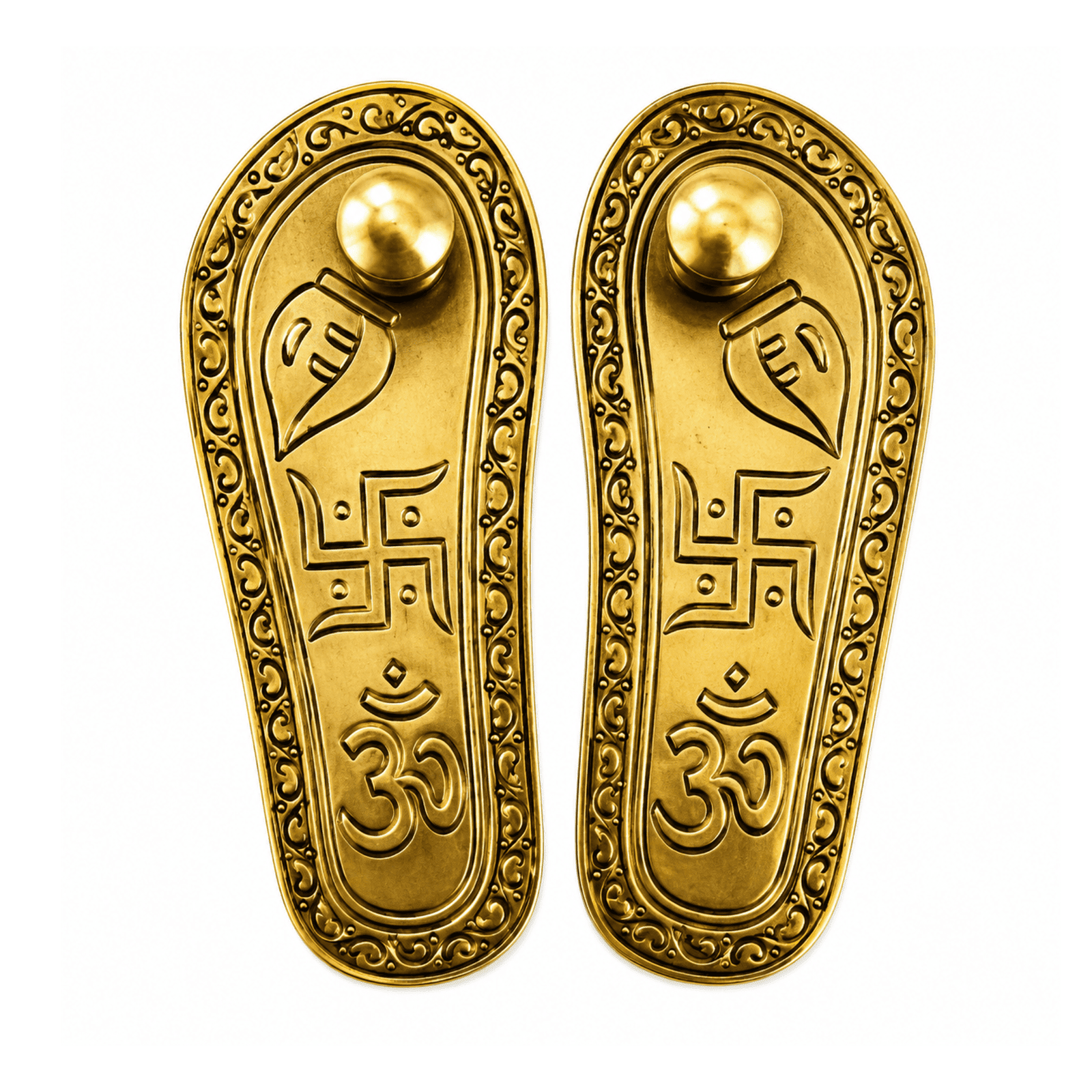 Brass Charan Paduka 1.5 Inch BH12336 Brass Charan Paduka 1.5 Inch BH12336