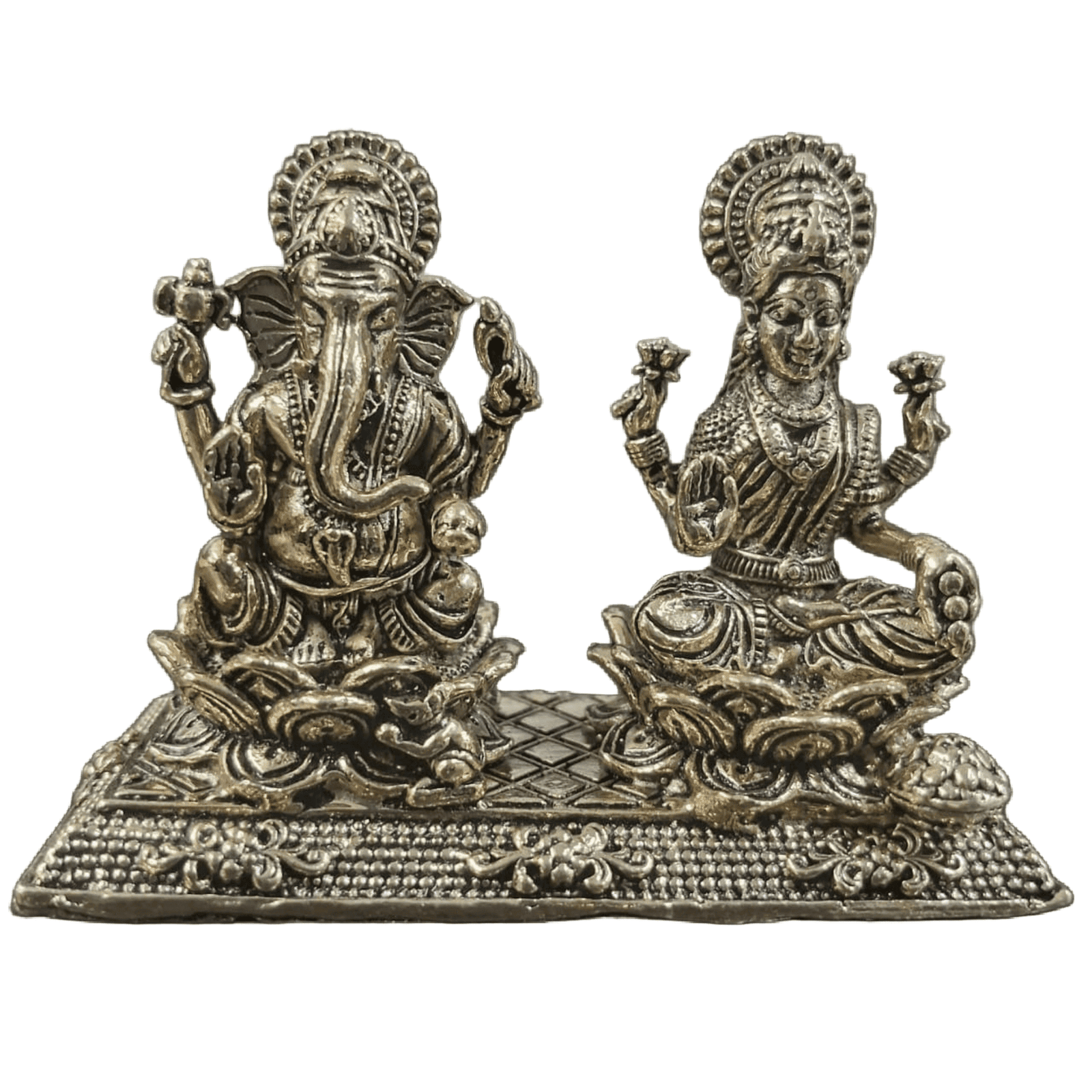 Brass Ganesh Laxmi With Base 2.2 Inch BH12423 Brass Ganesh Laxmi With Base 2.2 Inch BH12423