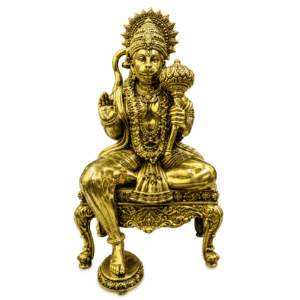 Brass Hanuman With Sofa 5.1 Inch BH12428