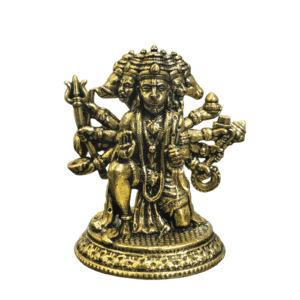 Brass Panchmukhi Hanuman With Round Base 1.5 Inch BH12430