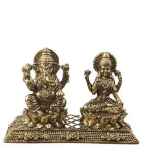 Brass Ganesh Laxmi With Base 1.7 Inch BH12462