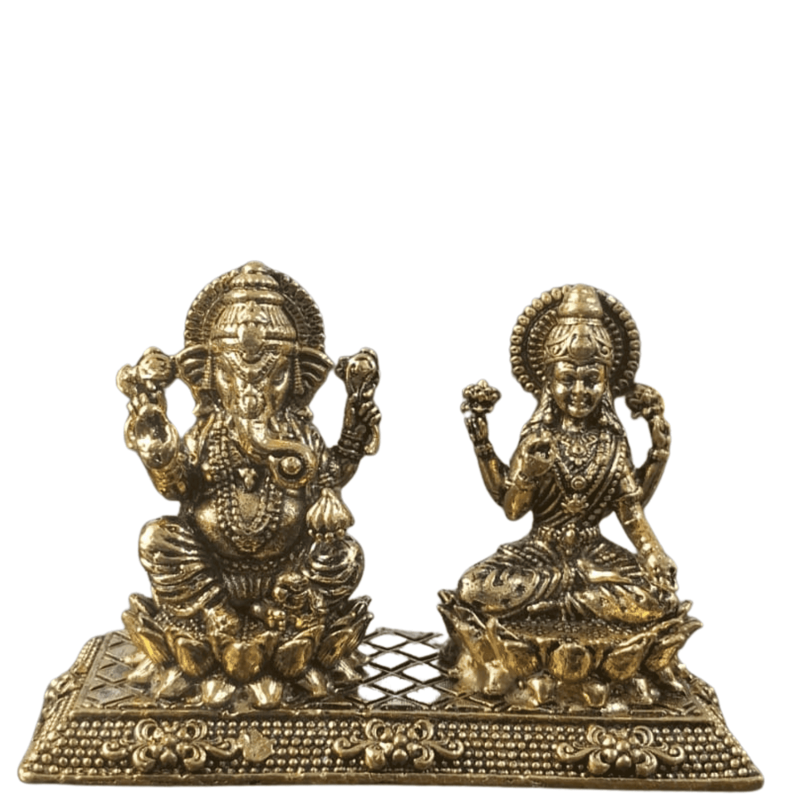 Brass Ganesh Laxmi With Base 1.7 Inch BH12462 Brass Ganesh Laxmi With Base 1.7 Inch BH12462