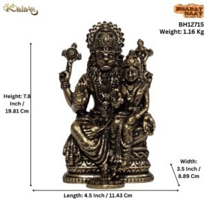 KALARAMBH Brass Narshimha Standing 7.8 Inch, 1 Pcs
