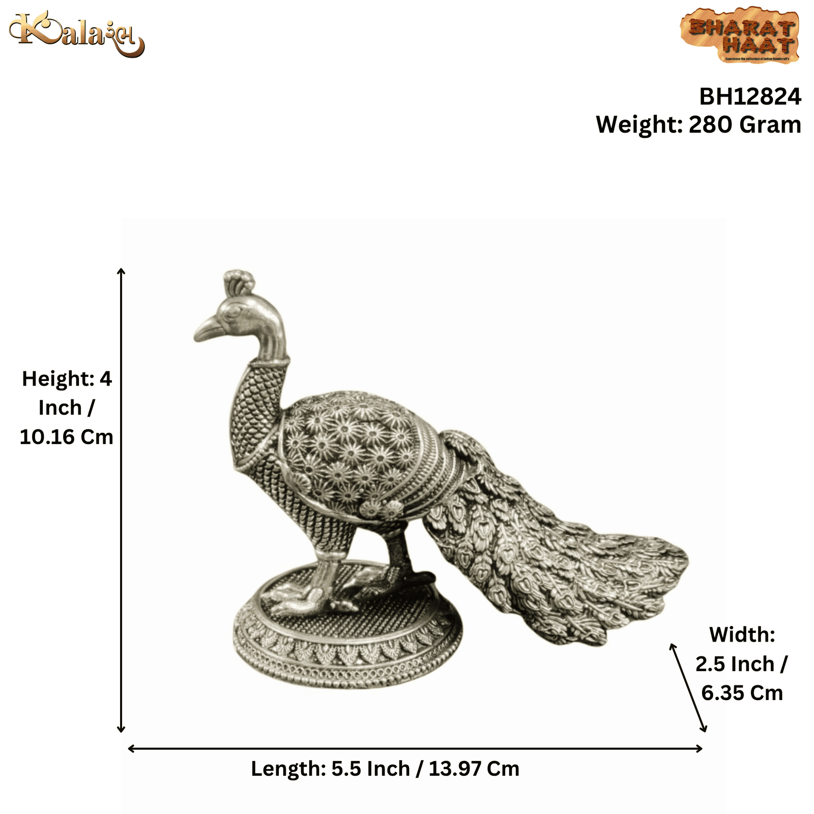 Brass Peacock 4 Inch BH12824 Brass Peacock 4 Inch BH12824