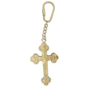 KALARAMBH Brass Cross Keychain Small 5.8 Inch, Pcs