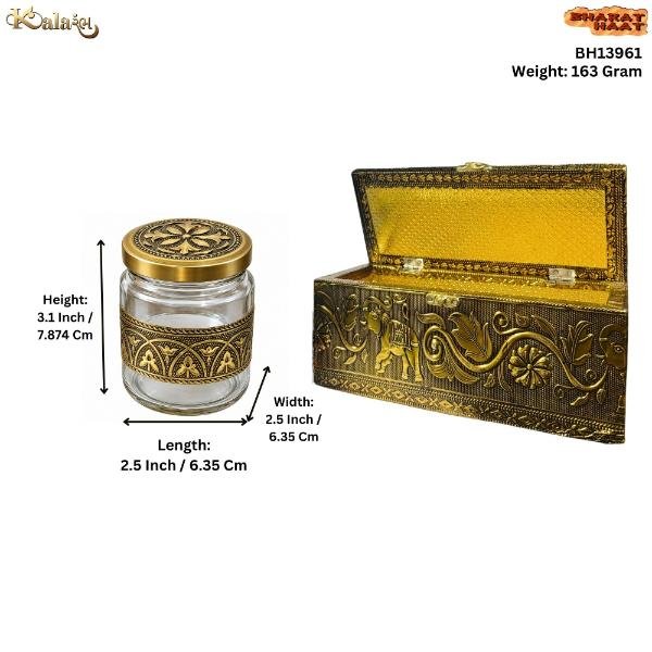 KALARAMBH MDF,FOIL,GLASS 3-Jar Design Box 4 Inch, Pcs KALARAMBH MDF,FOIL,GLASS 3-Jar Design Box 4 Inch, Pcs