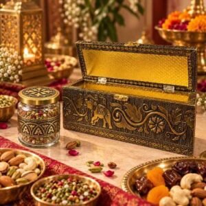 KALARAMBH MDF,FOIL,GLASS 3-Jar Design Box 4 Inch, Pcs