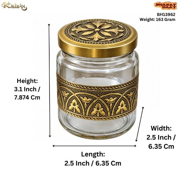 KALARAMBH MDF,FOIL,GLASS 3-Jar Design Box 4 Inch, Pcs KALARAMBH MDF,FOIL,GLASS 3-Jar Design Box 4 Inch, Pcs
