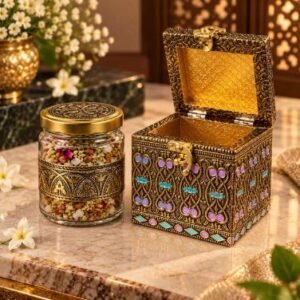 KALARAMBH MDF,FOIL,GLASS 1-Jar Mina Box 4 Inch, Pcs