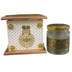 MDF,FOIL,GLASS 1 Jar Gold Royal Box 4.2 Inch BH13978
