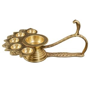 Brass Panch Aarti 4.6 Inch BH14119