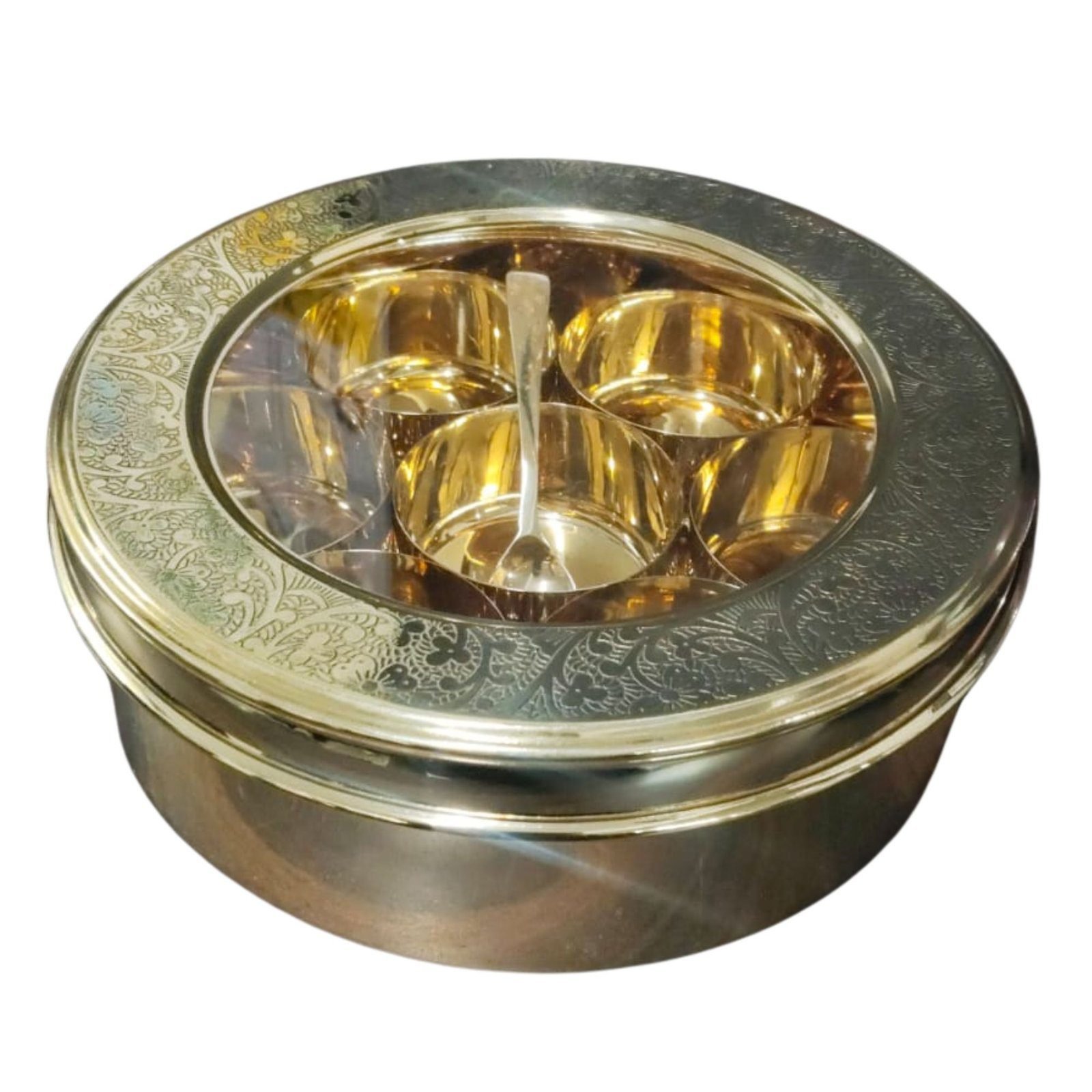 Brass Masala Box 2.8 Inch BH14124 Brass Masala Box 2.8 Inch BH14124