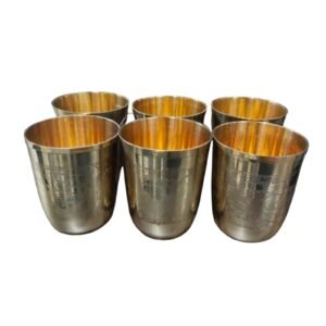 Brass Glass Set-6 3.5 Inch BH14131