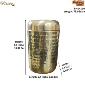 KALARAMBH Brass Container Box 5.5 Inch, 3 Pcs