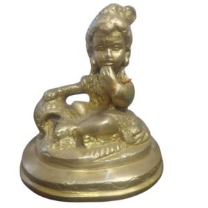 KALARAMBH Brass Bal Krishna 3.5 Inch, 1 Pcs