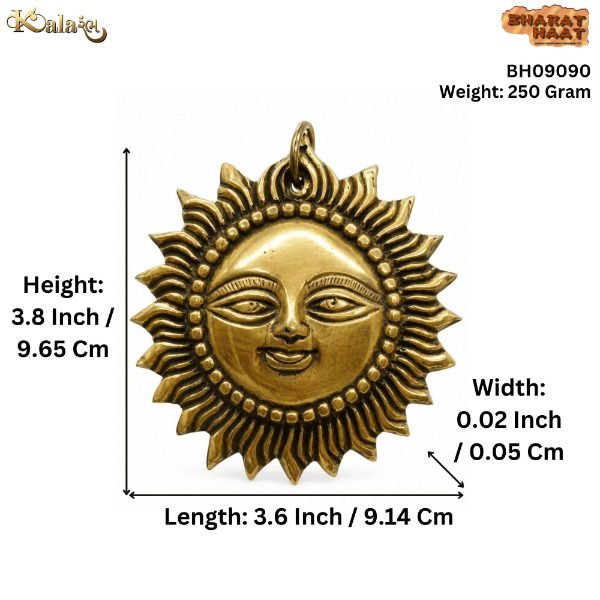 KALARAMBH Brass Sun 3.8 Inch, 1 Pcs KALARAMBH Brass Sun 3.8 Inch, 1 Pcs