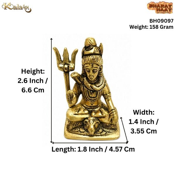 KALARAMBH Brass Shiv Sankar 2.6 Inch, 1 Pcs KALARAMBH Brass Shiv Sankar 2.6 Inch, 1 Pcs