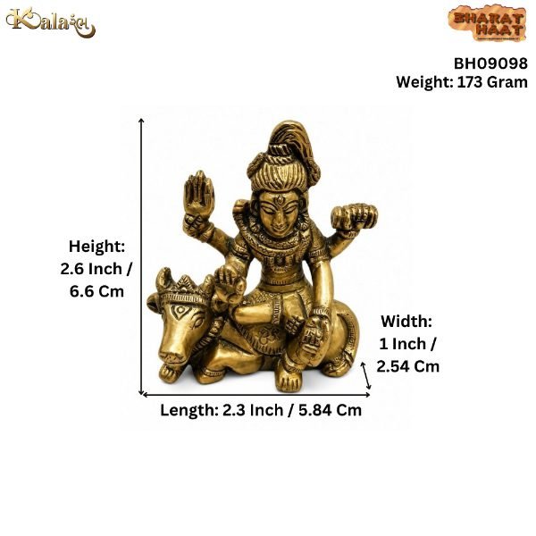 KALARAMBH Brass Shiv Sankar 2.6 Inch, 1 Pcs KALARAMBH Brass Shiv Sankar 2.6 Inch, 1 Pcs