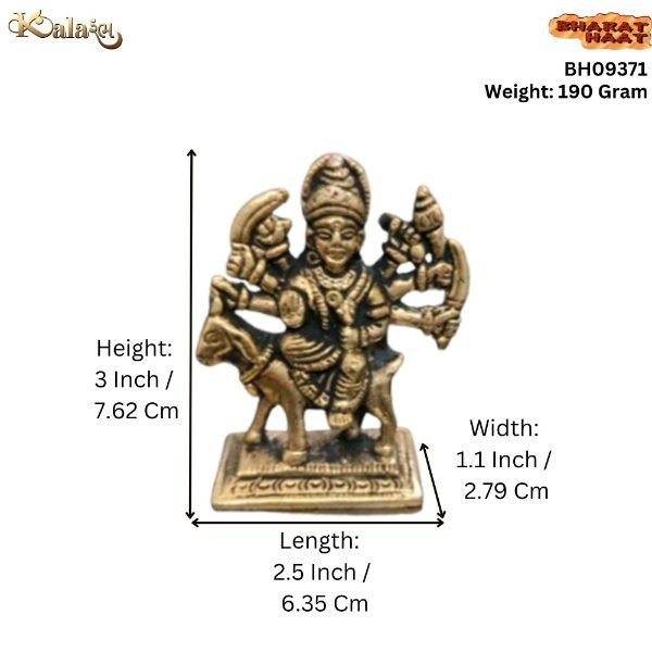 KALARAMBH Brass Meldi Maa 3 Inch, 1 Pcs KALARAMBH Brass Meldi Maa 3 Inch, 1 Pcs
