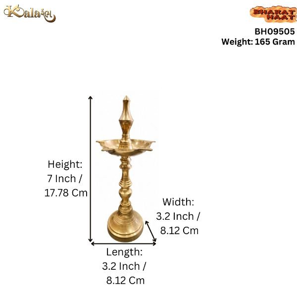 KALARAMBH Brass Divi 7 Inch, 1 Pcs KALARAMBH Brass Divi 7 Inch, 1 Pcs