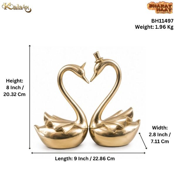 Brass Swan Pair 8 Inch BH11497 Brass Swan Pair 8 Inch BH11497