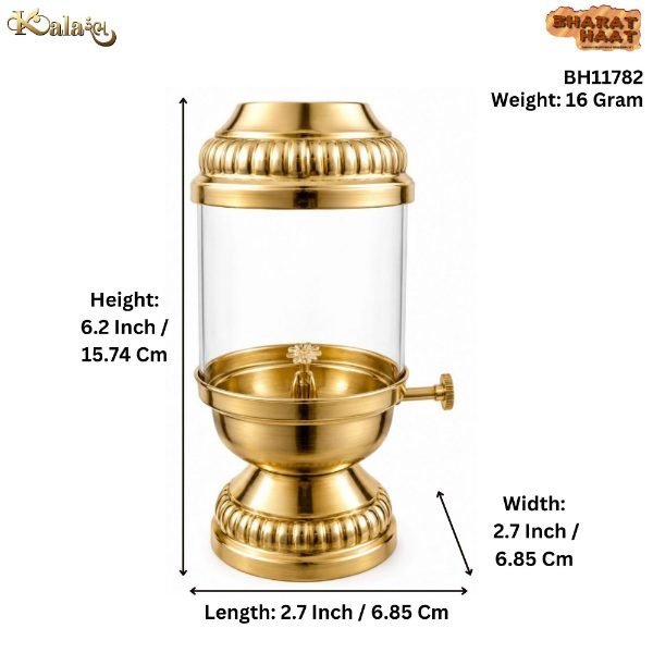 KALARAMBH Brass Akhand Diya 6.2 Inch, 2 Pcs KALARAMBH Brass Akhand Diya 6.2 Inch, 2 Pcs
