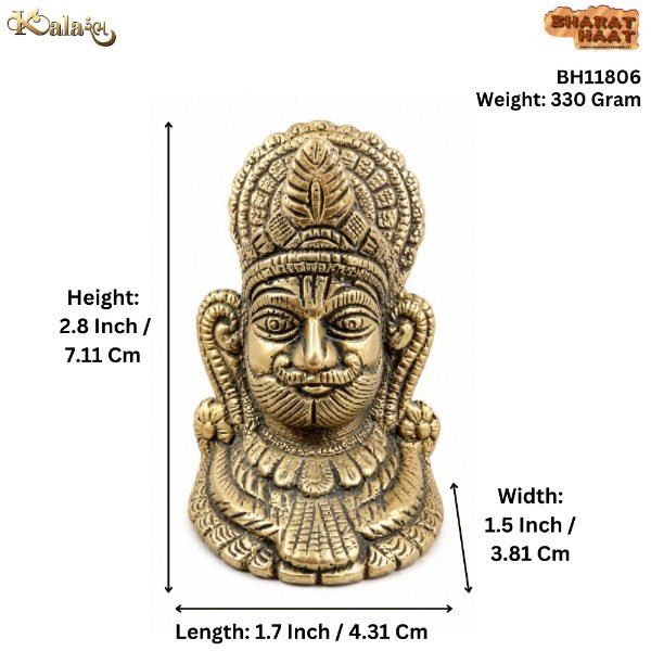 KALARAMBH Brass Khatu Shyam 2.8 Inch, 1 Pcs KALARAMBH Brass Khatu Shyam 2.8 Inch, 1 Pcs