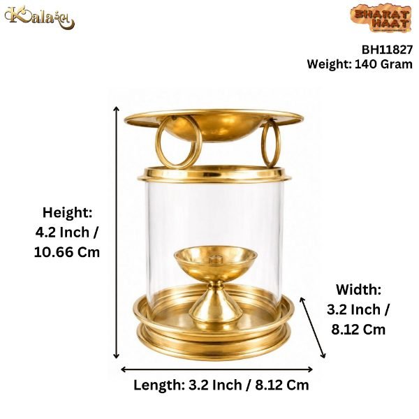 KALARAMBH Brass Akhand Diya 4.2 Inch, 4 Pcs KALARAMBH Brass Akhand Diya 4.2 Inch, 4 Pcs