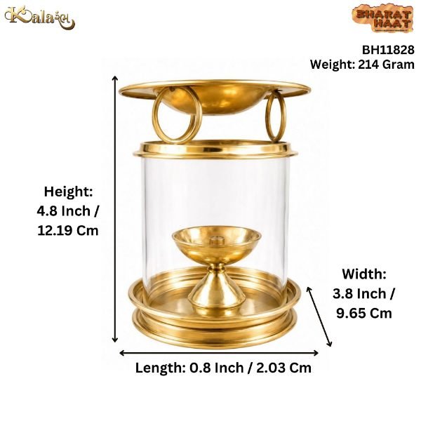 KALARAMBH Brass Akhand Diya 4.8 Inch, 4 Pcs KALARAMBH Brass Akhand Diya 4.8 Inch, 4 Pcs