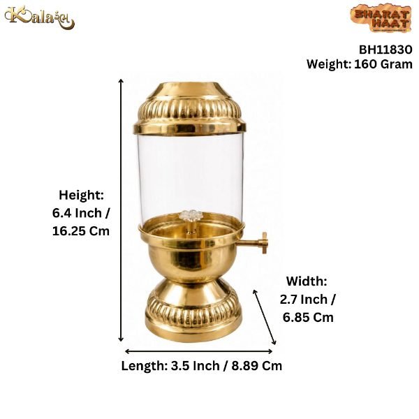 KALARAMBH Brass Akhand Diya 6.4 Inch, 4 Pcs KALARAMBH Brass Akhand Diya 6.4 Inch, 4 Pcs