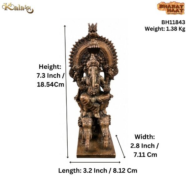 KALARAMBH Brass Ganesha 7.3 Inch, 1 Pcs KALARAMBH Brass Ganesha 7.3 Inch, 1 Pcs